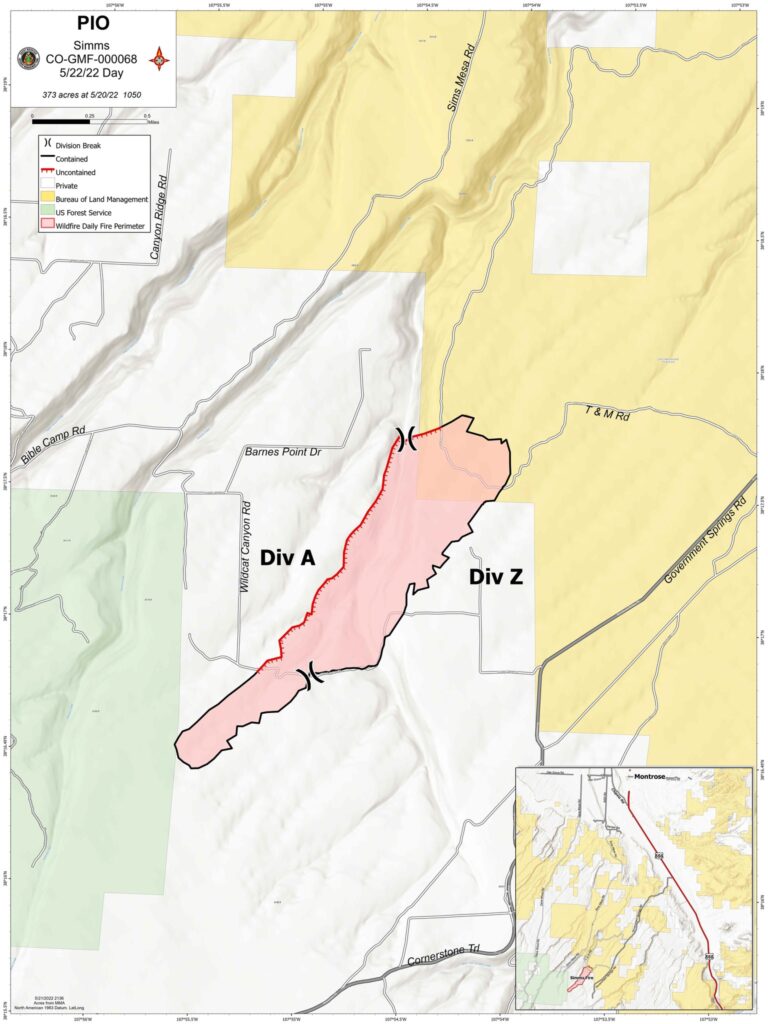 Simms Fire Update 5/22/22 9am