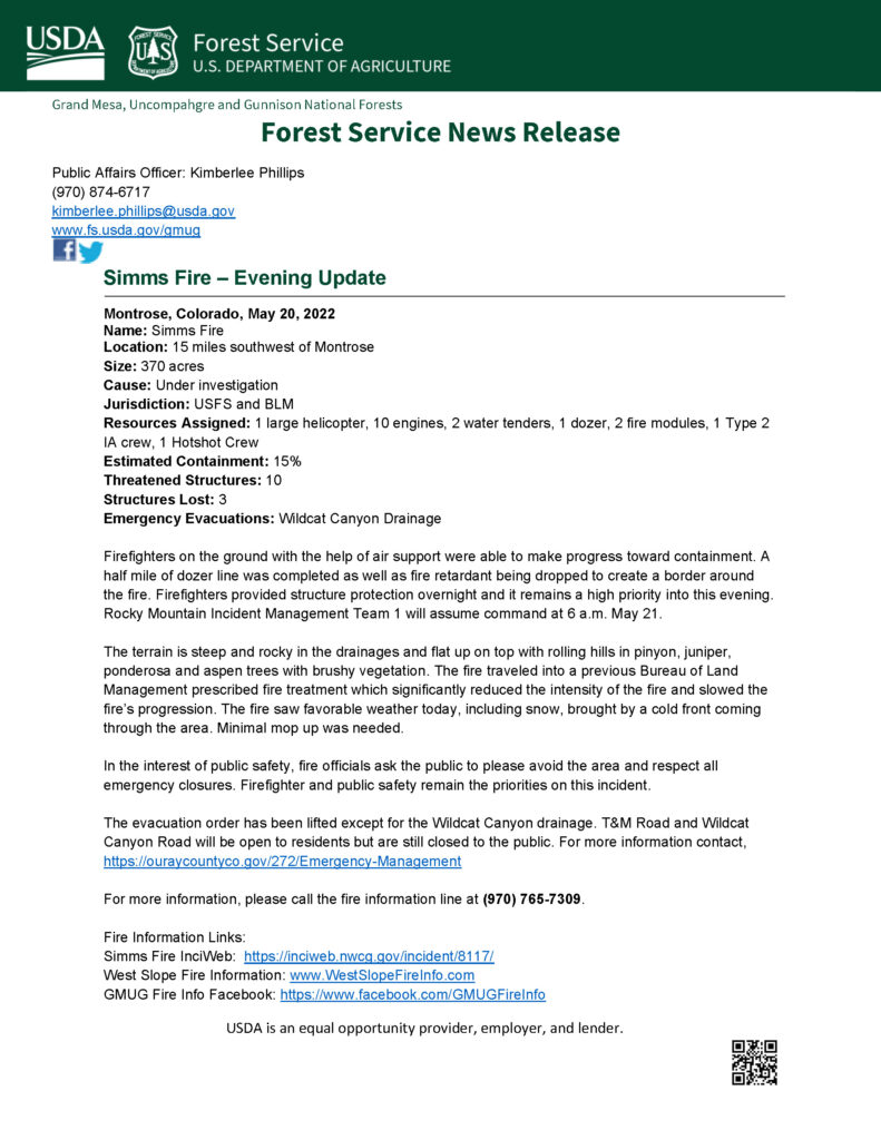 Image of Forest Service News Release