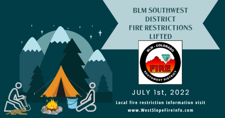 BLM Rescinds Fire Restrictions in Gunnison, Tres Rios, and Uncompahgre Field Offices