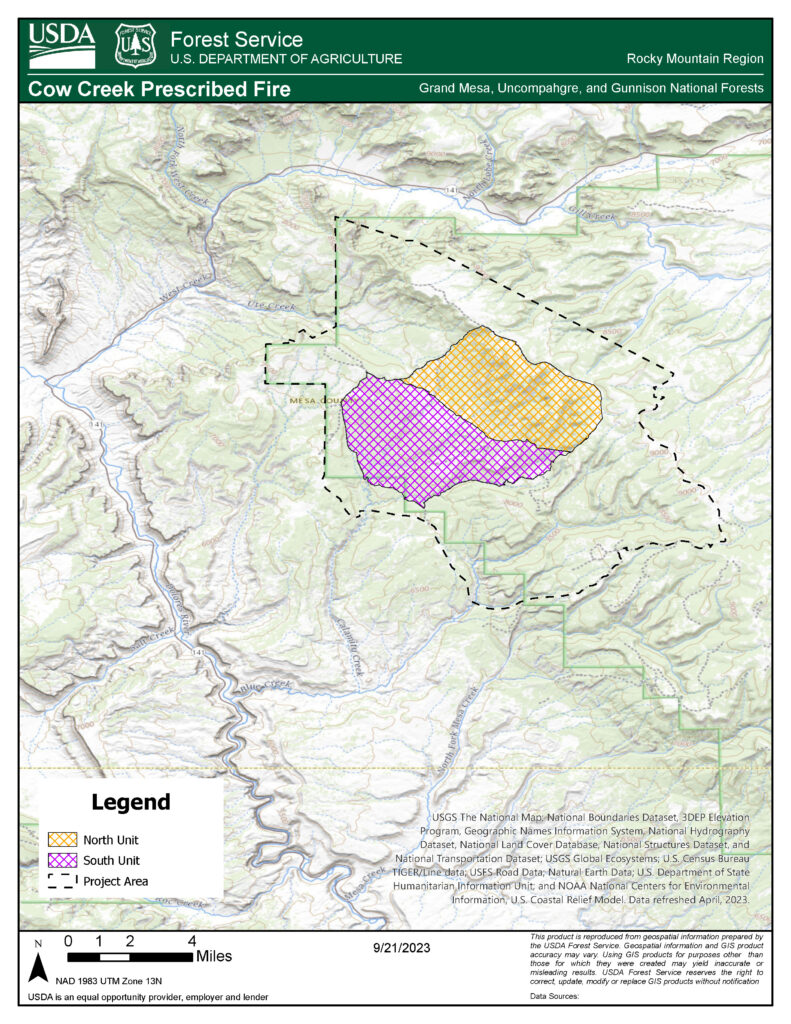 100623 map of the prescribed burn at Cow Creek
