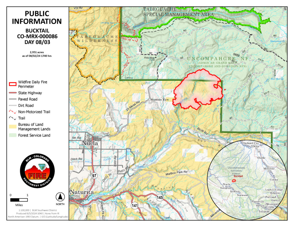 Bucktail Fire Map 080324