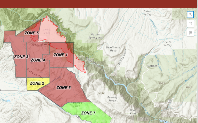 South Rim Evacuation Map