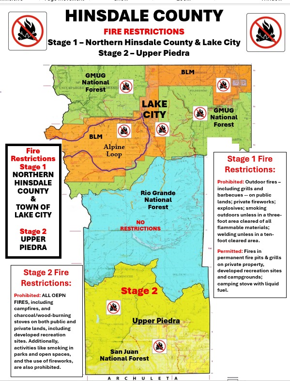 Hinsdale County Enters Stage 2 Restrictions
