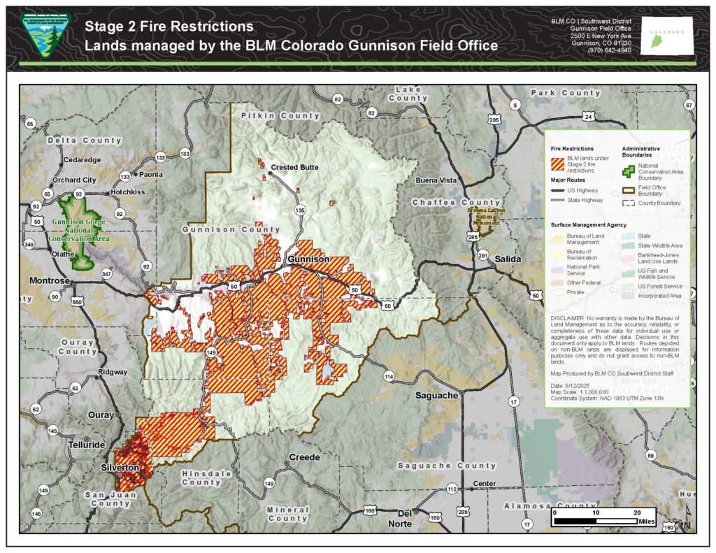 BLM GFO Stage 2 Fire Restrictions Map