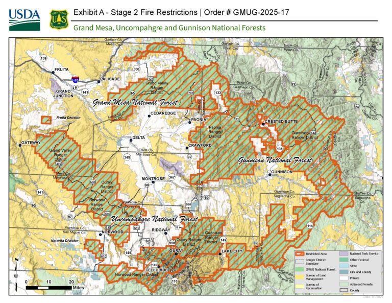 Stage 2 Fire Restrictions For Grand Mesa, Uncompahgre and Gunnison National Forests